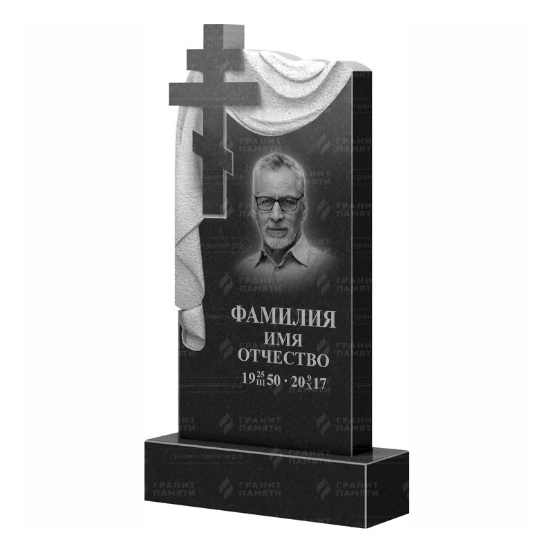 Памятники из гранита с крестом в Чапаевске | Гранитный памятник ФГ-085