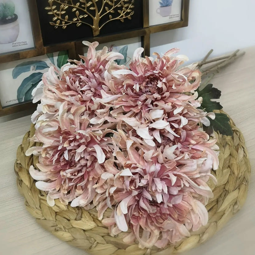 Искусственные цветы в Чапаевске | Цветок искусственный «Хризантема», персиково-розовая, одиночный