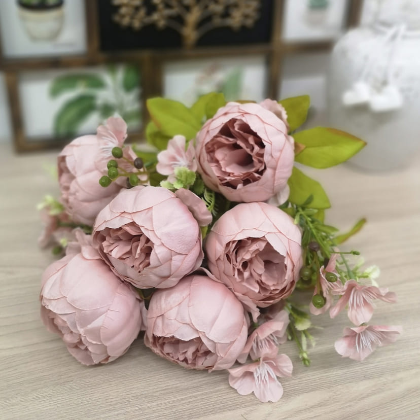 Искусственные цветы в Чапаевске | Цветы искусственные «Пионы», розовый, винтаж, букет
