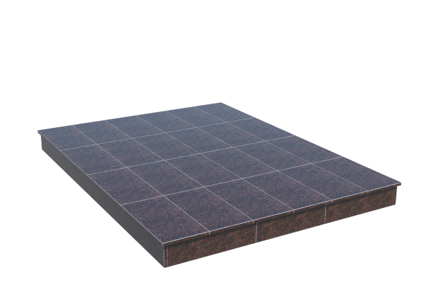 Площадки на могилу в Чапаевске | Площадка с вертикальной (15 см) облицовкой Дымовским гранитом