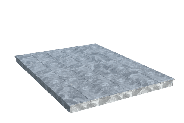 Площадки на могилу в Чапаевске | Площадка с вертикальной (10 см) мраморной облицовкой