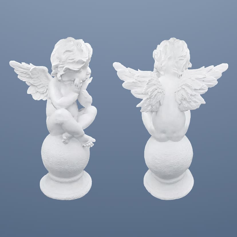 Скульптуры из искусственного мрамора в Чапаевске | Скульптура ангел на шаре №1