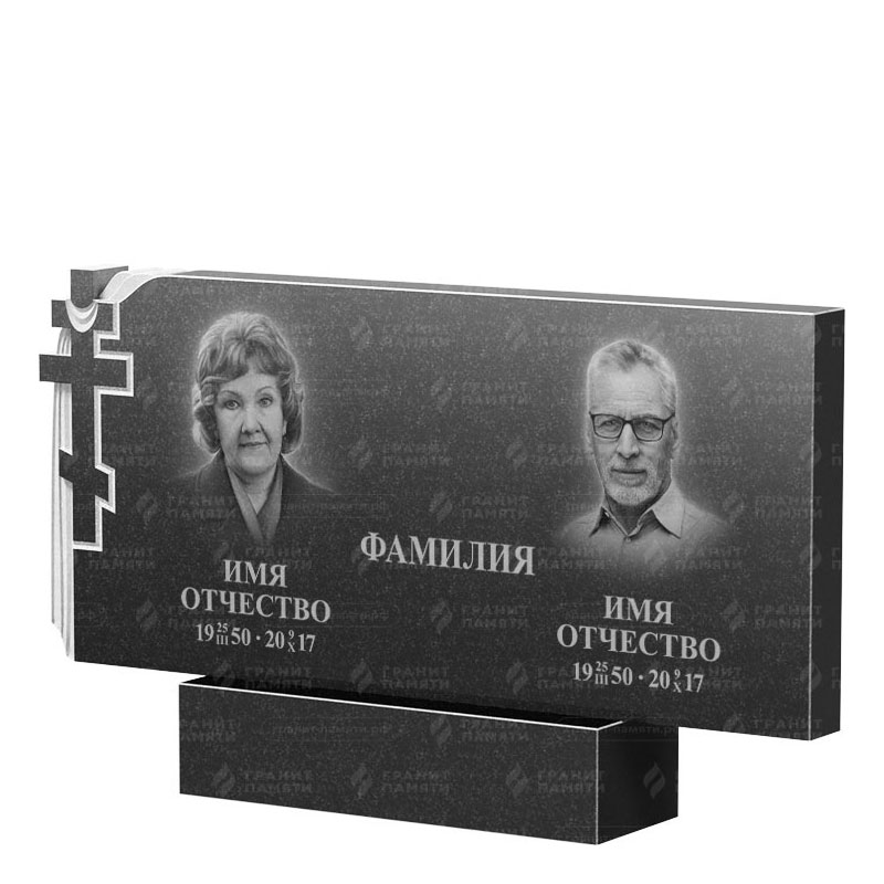 Памятники из гранита двойные в Чапаевске | Двойной гранитный памятник ФГ-139
