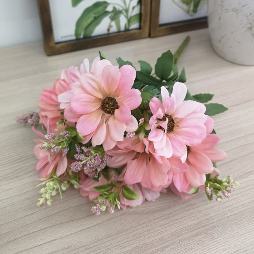 Искусственные цветы в Чапаевске | Цветы искусственные «Ромашки с бутонами», розовые, букет