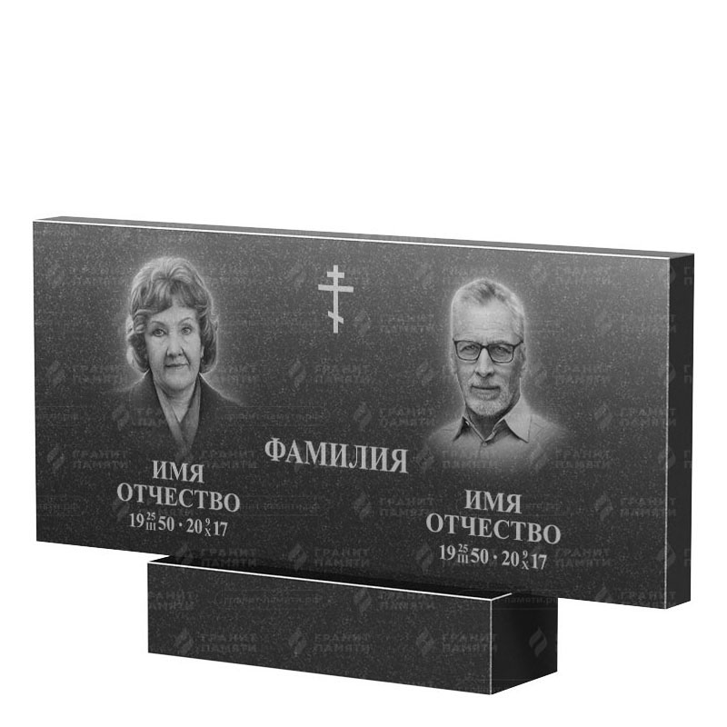 Памятники из гранита двойные в Чапаевске | Двойной гранитный памятник, прямой