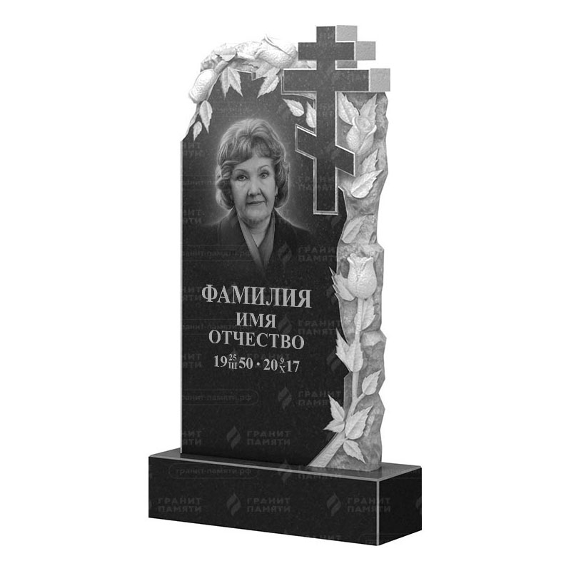 Памятники из гранита с цветами в Чапаевске | Гранитный памятник ФГ-088