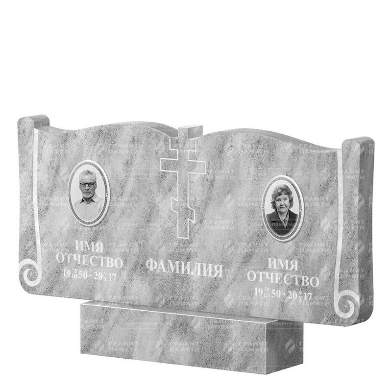 Памятники из мрамора в Чапаевске | Двойной мраморный памятник ФМ-263