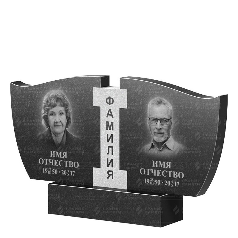 Памятники из гранита двойные в Чапаевске | Двойной гранитный памятник ФГ-138