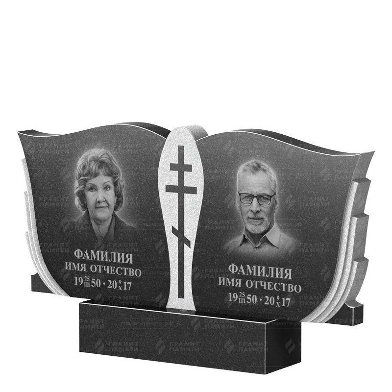 Памятники из гранита двойные в Чапаевске | Двойной гранитный памятник ФГ-136