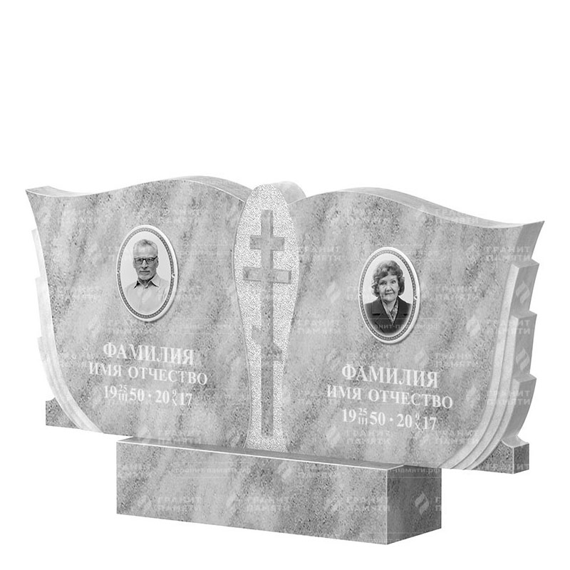 Памятники из мрамора в Чапаевске | Двойной мраморный памятник ФМ-136