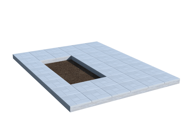 Площадки на могилу в Чапаевске | Площадка с тротуарной плиткой (под цветник)