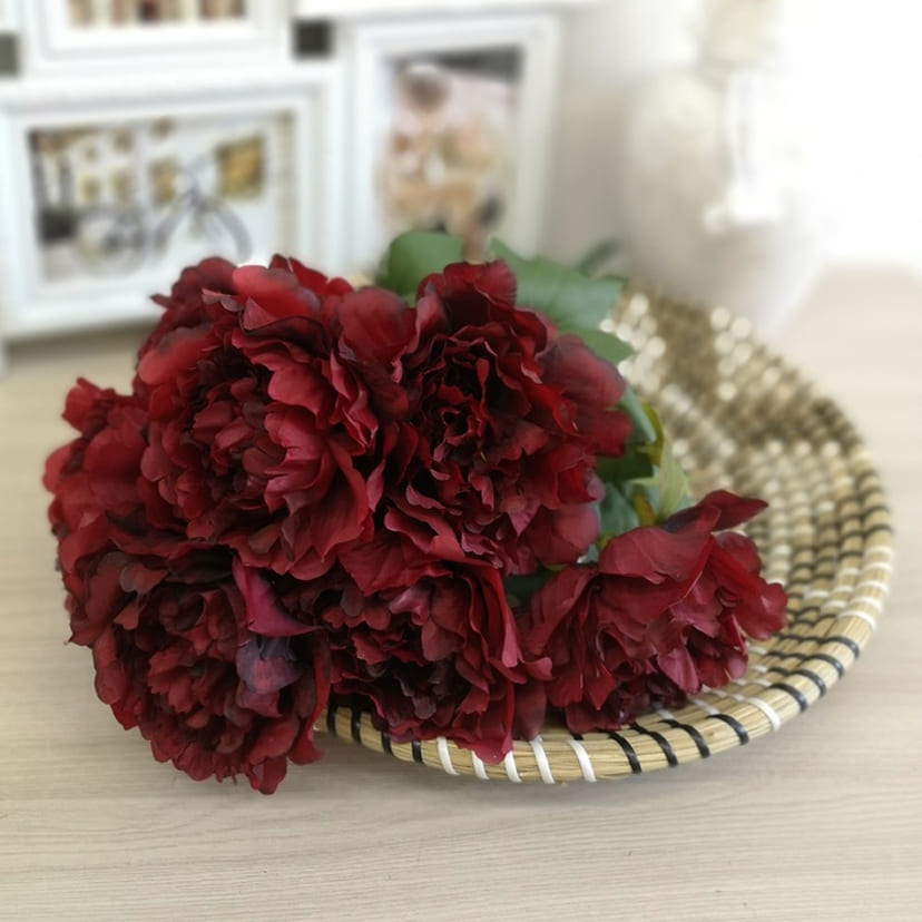 Искусственные цветы в Чапаевске | Цветы искусственные «Пионы», бордовые, букет