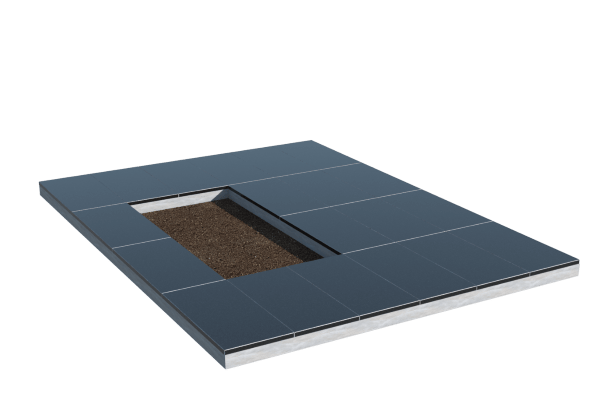 Площадки на могилу в Чапаевске | Площадка с облицовкой гранитом Габбро (под цветник)