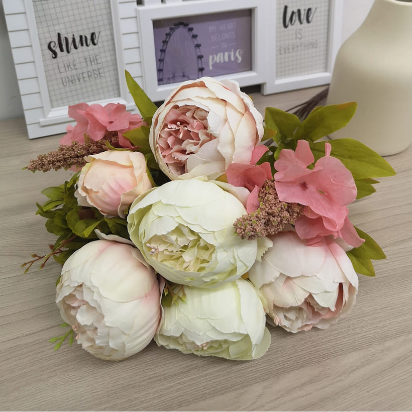 Искусственные цветы в Чапаевске | Цветы искусственные «Пионы», молочно-розовые, букет