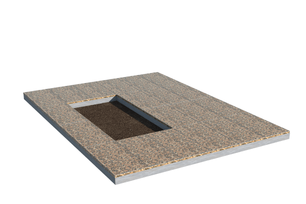 Площадки на могилу в Чапаевске | Площадка с облицовкой Южно-Султаевским гранитом (под цветник)