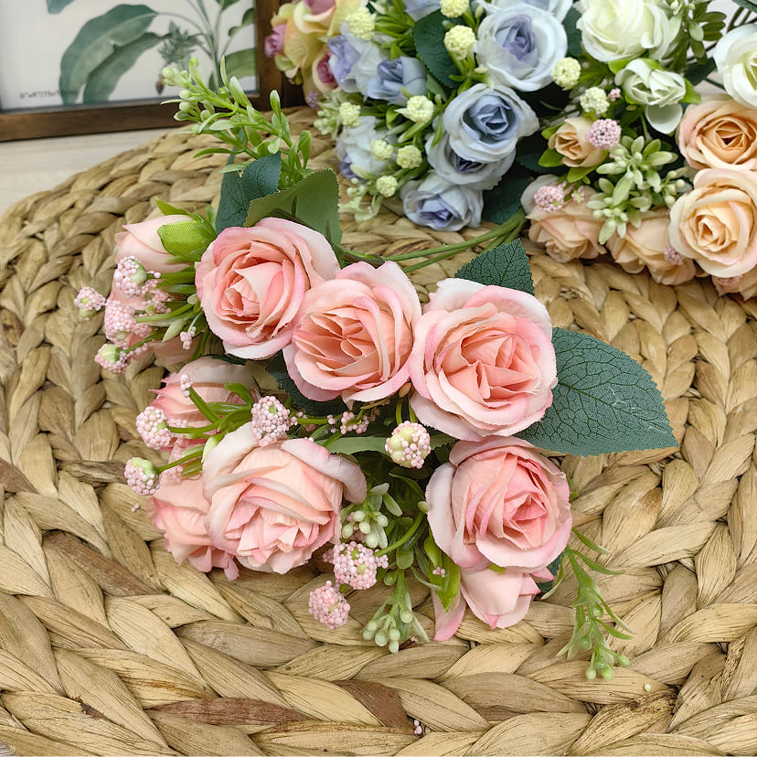 Искусственные цветы в Чапаевске | Цветы искусственные «Розы», нежно-розовые, букет