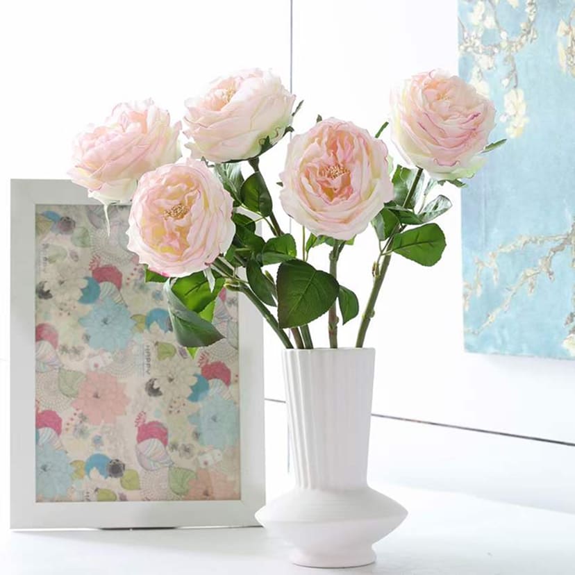 Искусственные цветы в Чапаевске | Цветок искусственный «Роза пионовидная», молочно-розовая, одиночный