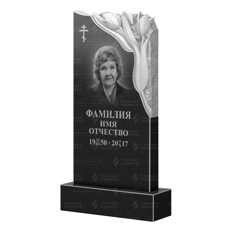 Памятники из гранита с цветами в Чапаевске | Гранитный памятник ФГ-113