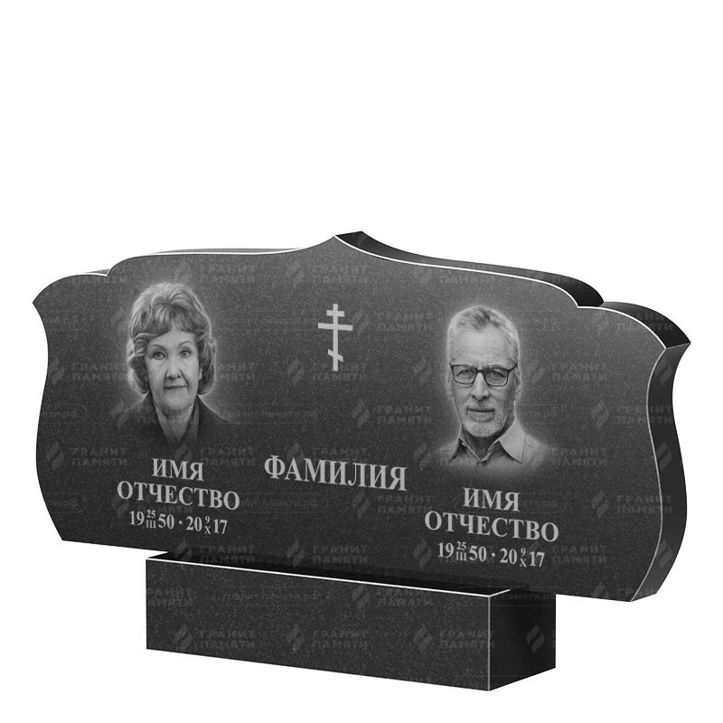 Памятники из гранита двойные в Чапаевске | Двойной гранитный памятник ФГ-130